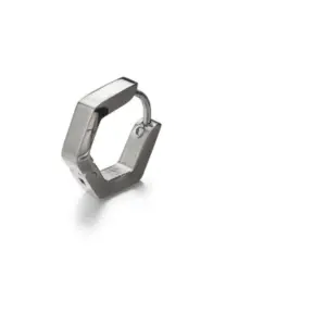 Flat Hexagonal Steel Color Ear Clip Pieces