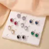 Wholesale 1 Pair Sweet Simple Style Heart Shape Plating Inlay Copper Zircon Silver Plated Ear Studs