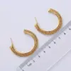 Wholesale PVD Coated 18K Gold Plated Round 304 Stainless Steel Fashion Waterproof Non Tarnish Earrings