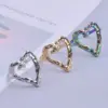 Wholesale PVD Coated Real Gold Plated Heart Shape 304 Stainless Steel Simple Style Waterproof Non Tarnish Rings