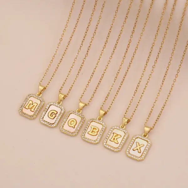 Wholesale Jewelry Cute Romantic Letter 304 Stainless Steel Copper Cable Chain Pendant Necklace