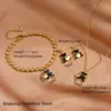 Wholesale 304 Stainless Steel Bear PVD Coated 18K Real Gold Plated Princess Cute Waterproof Non Tarnish Jewelry Set