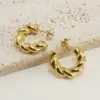 Wholesale Fashion Twist Titanium Steel Plating Ear Studs 1 Pair