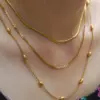 Wholesale Ion Plating (IP) Geometric 304 Stainless Steel Hip-Hop Streetwear Waterproof Non Tarnish 304 Stainless Steel Three Layer Necklace