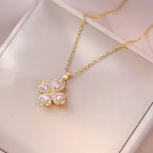 J3449 Pink Rotating Necklace