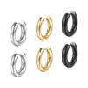 1 Piece Simple Style Circle Plating 201 Stainless Steel 18K Gold Plated Earrings
