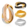 Wholesale PVD Coated 18K Gold Real Gold Plated Solid Color 304 Stainless Steel Hip-Hop Waterproof Non Tarnish 304 Stainless Steel Bangle