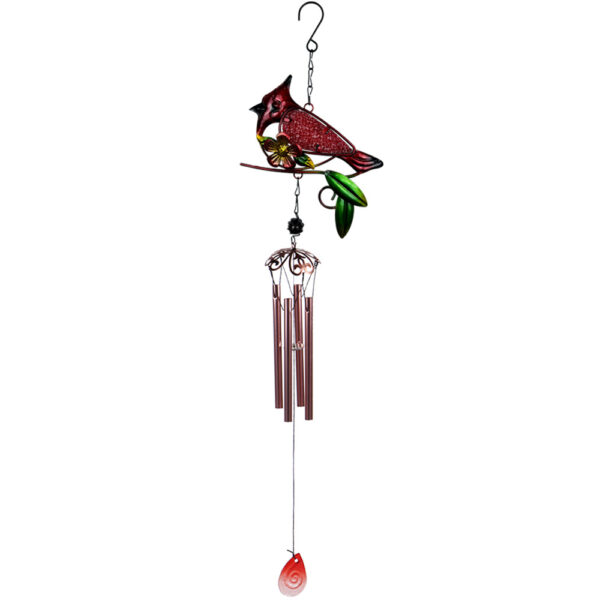 Wholesale Cross-border New Bird Metal Wind Bell Glass Painted Crafts Hanging Decorations Anti-Sat Waterproof Spray Paint Iron Pendant