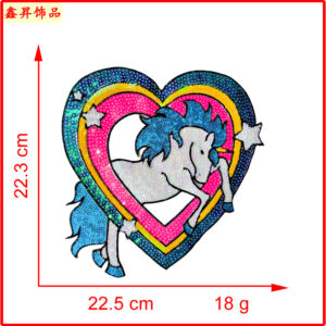 Heated melt glue*color*heart horse*rainbow heart*22*23cm