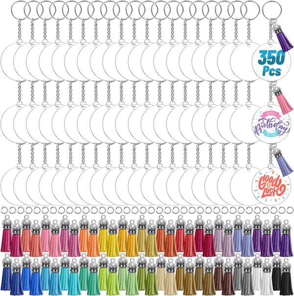 Wholesale Amazon's New Blank Transparent Acrylic Key Embryo DIY Acrylic Creative Keychain Pendant Pendant