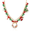 Wholesale Christmas Wreath Diamond Sweater Necklace