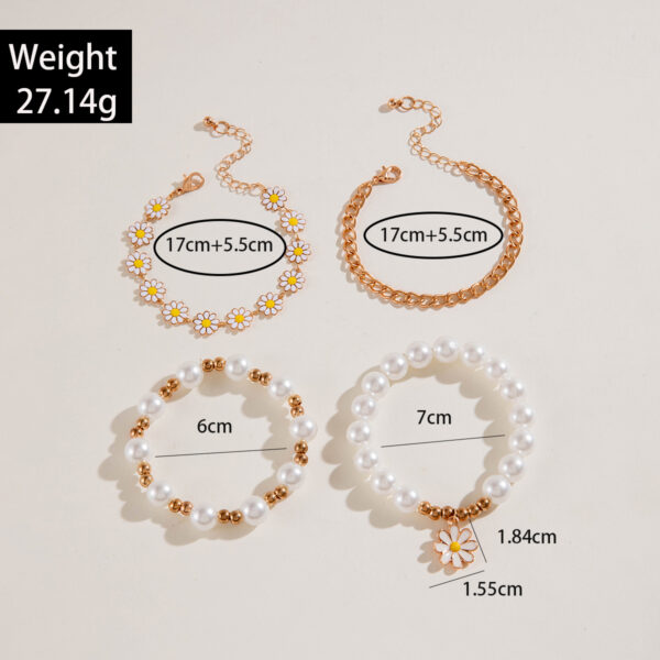 oly-2098f33c47bb048ed94cf58ff833955f Wholesale Geometric Flower Beaded Bracelet Jewelry Four-Piece Set