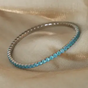 E048-Light Blue Zircon Steel Bracelet