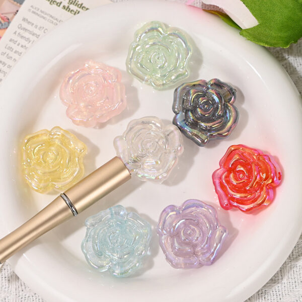 Wholesale Luminous Rose Loose Beads Plated Rose Beads