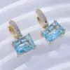 Wholesale 1 Pair Casual Sweet Korean Style Geometric Inlay Copper Zircon Gold Plated Drop Earrings