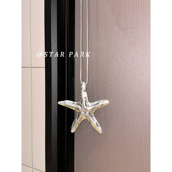 Wholesale New American Style Retro Spice Starfish Pendant Necklace Long Big Star Jewelry Heavy Industry
