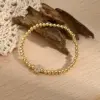 Wholesale Jewelry Casual Simple Style Letter Copper Zircon 18K Gold Plated Handmade Polishing Inlay Beaded Chain Bracelets