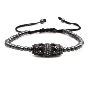 Crown Gun Black Bracelet