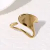 PVD Coated Real Gold Plated 18K Gold Asymmetrical Irregular 304 Stainless Steel Modern Style Simple Style IG Style Waterproof Non Tarnish Open Rings