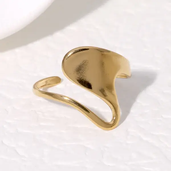 PVD Coated Real Gold Plated 18K Gold Asymmetrical Irregular 304 Stainless Steel Modern Style Simple Style IG Style Waterproof Non Tarnish Open Rings