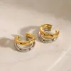 Wholesale 1 Pair Simple Style C Shape Color Block Plating 304 Stainless Steel 18K Gold Plated Ear Cuffs