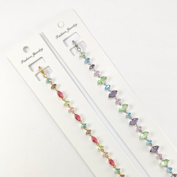 Wholesale Explosive European and American fashion color zircon full diamond luxury bracelet women tourmaline luxury candy fresh bracelet