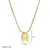 Wholesale Jewelry Basic Modern Style Classic Style Letter 304 Stainless Steel Brass Plating Pendant Necklace