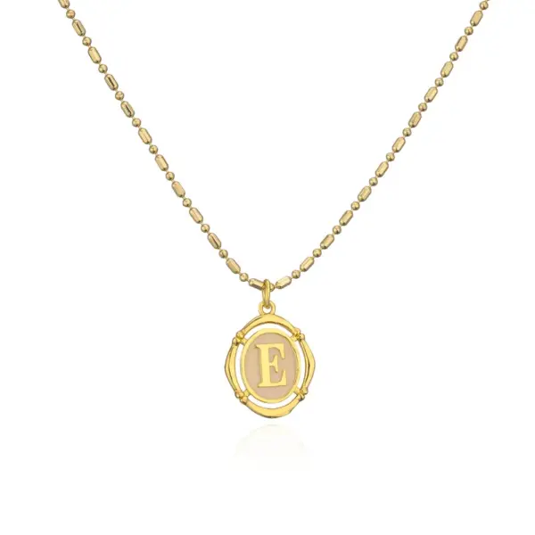 Wholesale Simple Style Letter Copper Gold Plated Pendant Necklace 1 Piece
