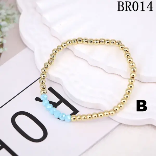 Copper Plating Geometric Artificial Gemstones Copper Bracelets