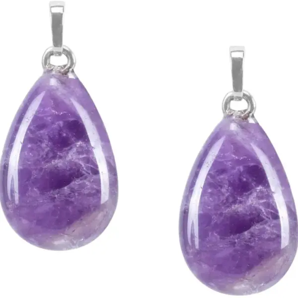 Fashion Water Droplets Natural Crystal Plating Pendant Necklace 1 Piece