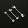 Wholesale Fashion Solid Color Stainless Steel Inlay Artificial Diamond Adhesive Nail 1 Piece