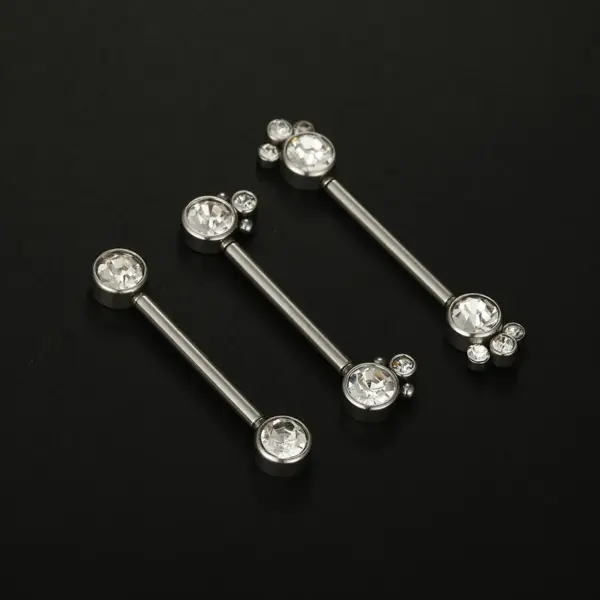 Wholesale Fashion Solid Color Stainless Steel Inlay Artificial Diamond Adhesive Nail 1 Piece