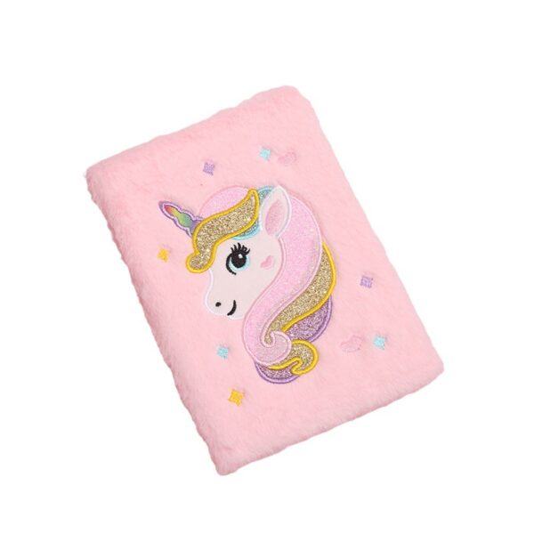 Wholesale Girly Unicorn Notebook eamy Cartoon Plush Notepad