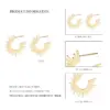 Wholesale Fashion Plating 304 Stainless Steel No Inlaid 18K Gold Plated Earrings
