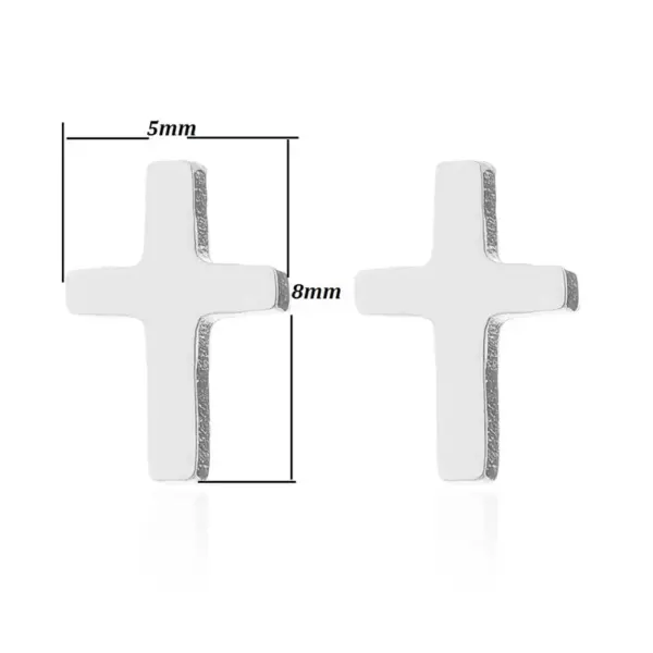 PVD Coated 18K Gold Real Gold Plated Cross 304 Stainless Steel Retro Waterproof Non Tarnish Ear Studs