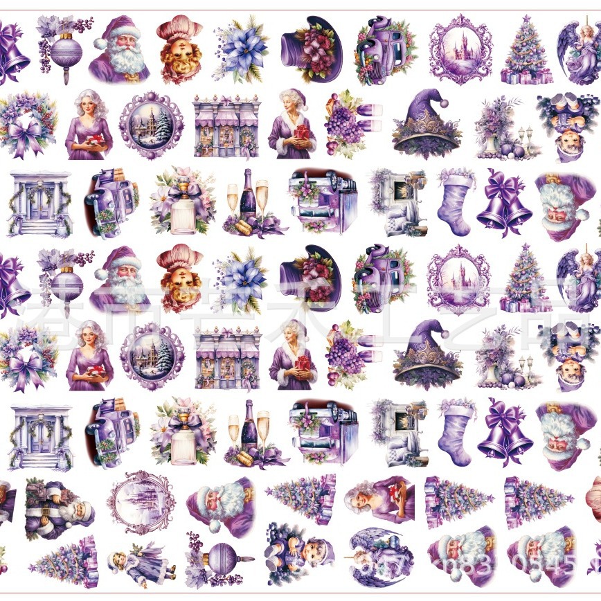 Wholesale Purple Christmas patch acrylic piece DIY aessories 2/4/6/8cm