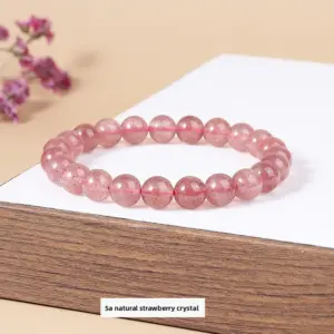5A Natural Strawberry Crystal Bracelet / Diameter 10.1-10.8mm (about 17-19 Pieces)