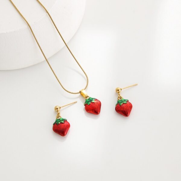 oly-20d6744f7ddd35afde735f2f3c294c4e Wholesale Sweet Fruit Series Strawberry Cherry Earrings
