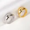 Wholesale PVD Coated Real Gold Plated Solid Color Stainless Steel Fashion Waterproof Non Tarnish Rings