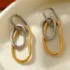 Wholesale 1 Pair Casual Irregular Polishing 304 Stainless Steel 18K Gold Plated Earrings