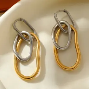 Wholesale 1 Pair Casual Irregular Polishing 304 Stainless Steel 18K Gold Plated Earrings