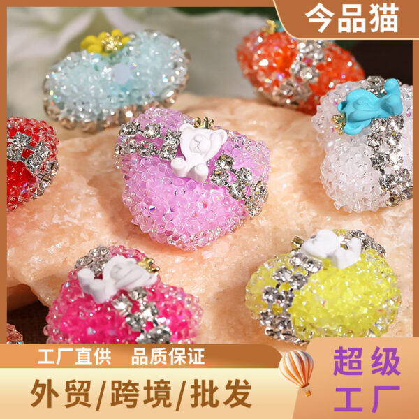 Wholesale Crown Bear Heart-Shaped Soft Candy Beads