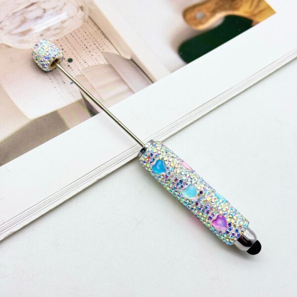 Wholesale DIY Colorful Full Diamond Touch Screen Pen Handmade Sticker Diamond Mocha Love Diamond Beaded Ballpoint Pen Colorful Diamond Gift Pen