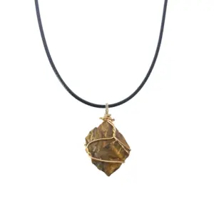 Tigereye [with Leather Rope]] / Pendant Size Is about 13--22mm