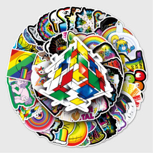 Wholesale 50 Ins Wind Color Cartoon Graffiti Cross-border Scooter Laptop Car DIY Decorative Stickers