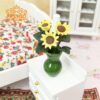 Wholesale 1:12 DOLLHOUSE DOLLHOUSE mini model handmade ob11 plant green porcelain bottle sunflower flower arrangement pot