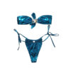 Wholesale 24 AliExpress Amazon popular sexy tube top split bikini blue glossy Golden Starfish swimsuit for women