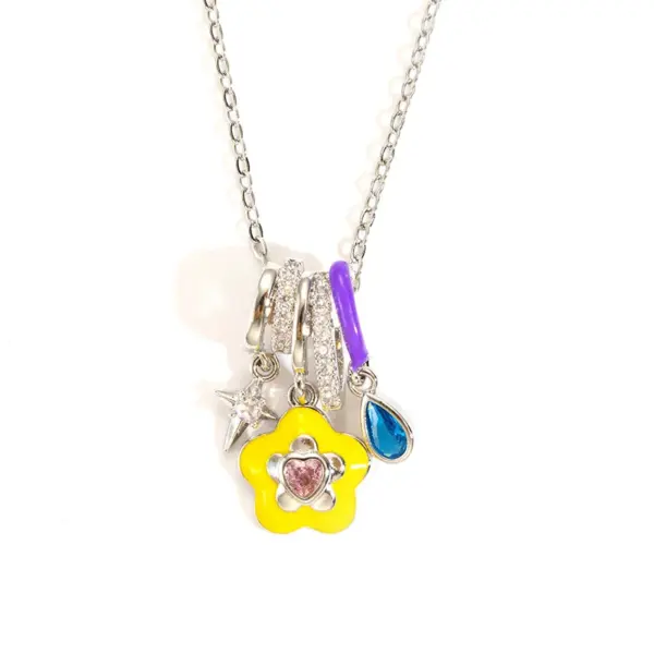 Wholesale Jewelry Cute Star 304 Stainless Steel Plating Pendant Necklace Cable Chain