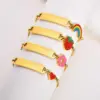 PVD Coated Gold Plated Rainbow Heart Shape Strawberry 201 Stainless Steel Sweet Simple Style Waterproof Non Tarnish 201 Stainless Steel Bracelets
