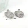 oly-2101d79073ad644bbc9fee42e3d1042f Wholesale 1 Pair Ig Style Simple Style Round Water oplets Heart Shape Plating Inlay Copper Zircon 18k Gold Plated Sier Plated Ear Studs